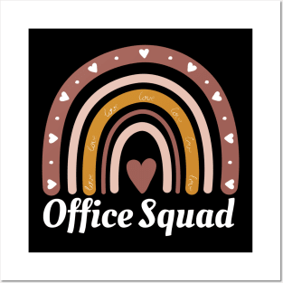 Office Squad Boho Rainbow Administrative Assistants School Posters and Art